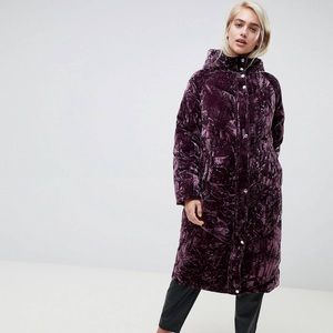 Velvet winter long jacket